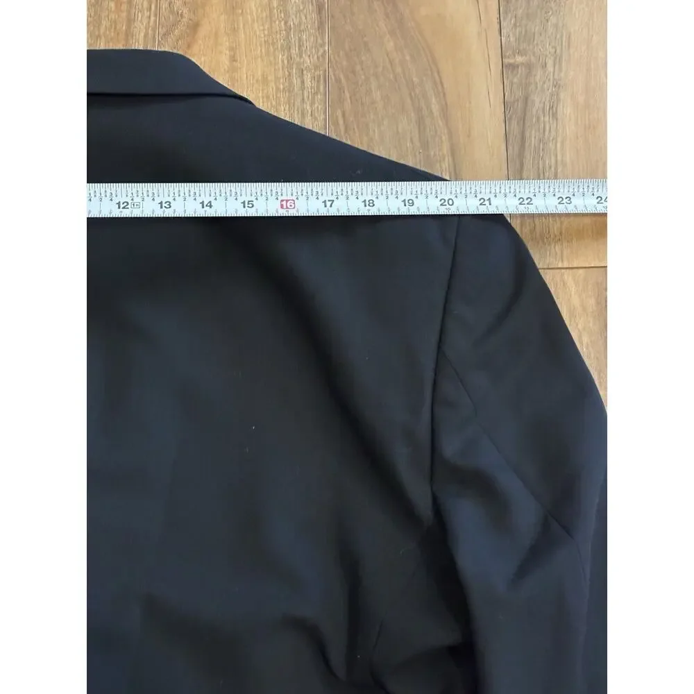 Calvin‎ Klein 43L Black Wool Sport Coat Suit Blazer Jacket 3 Buttons